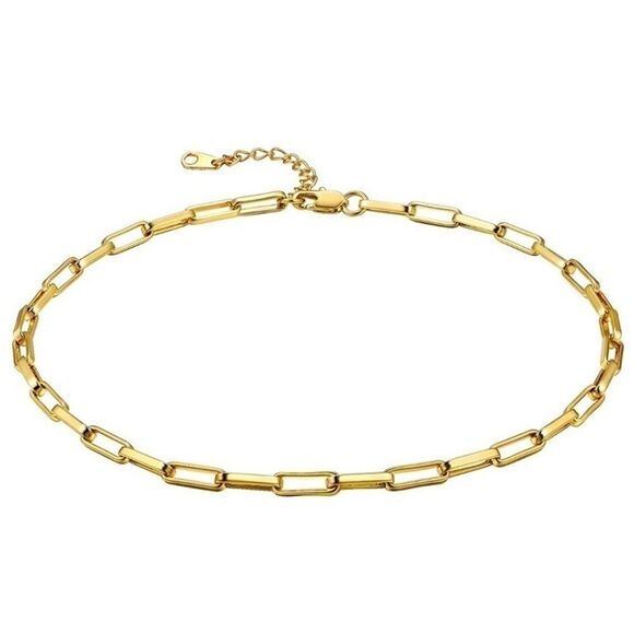 COPY - New 18k gold paperclip chain choker - Picture 1 of 6